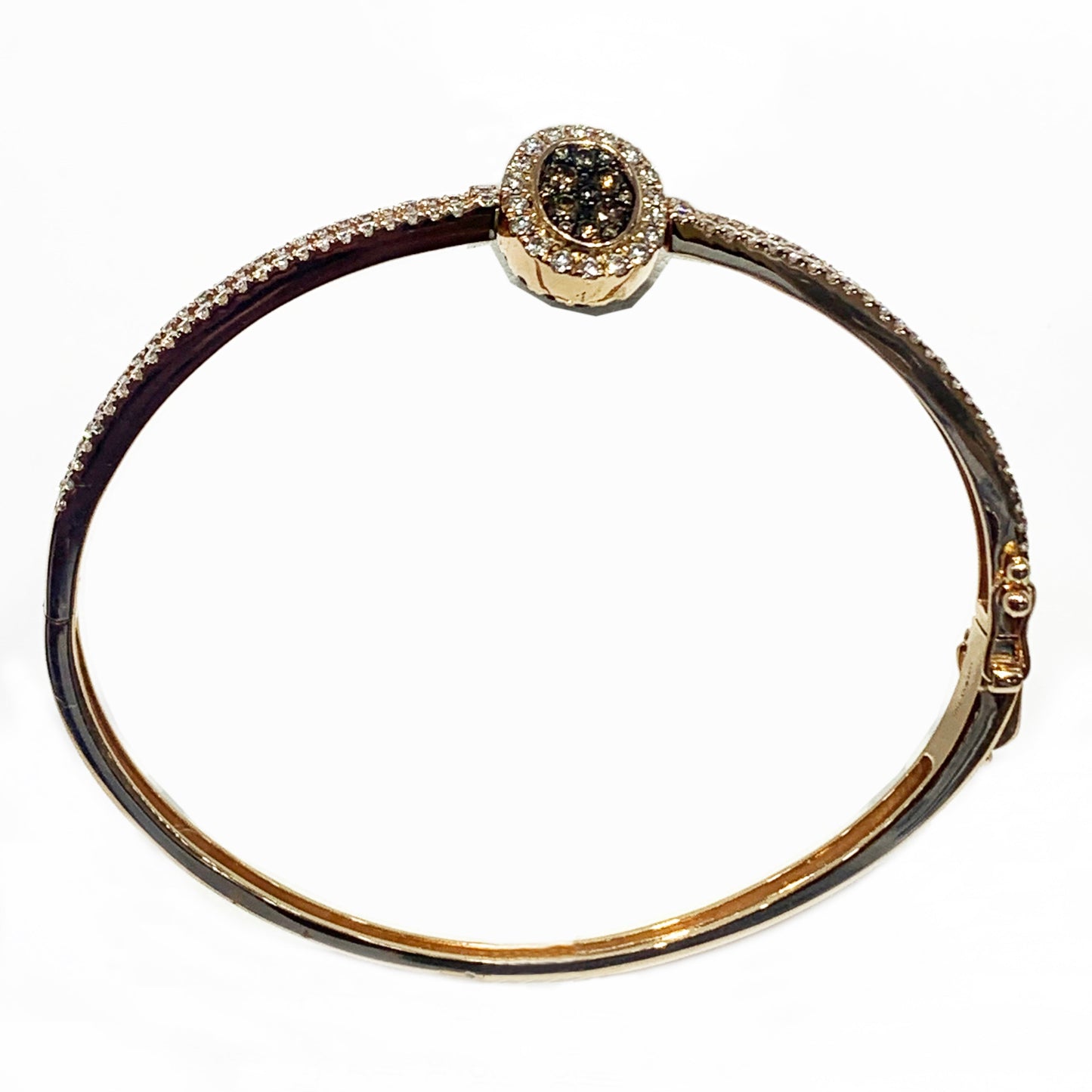 14k Rose Gold Chocolate Diamond Flip Bangle