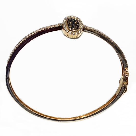 14k Rose Gold Chocolate Diamond Flip Bangle