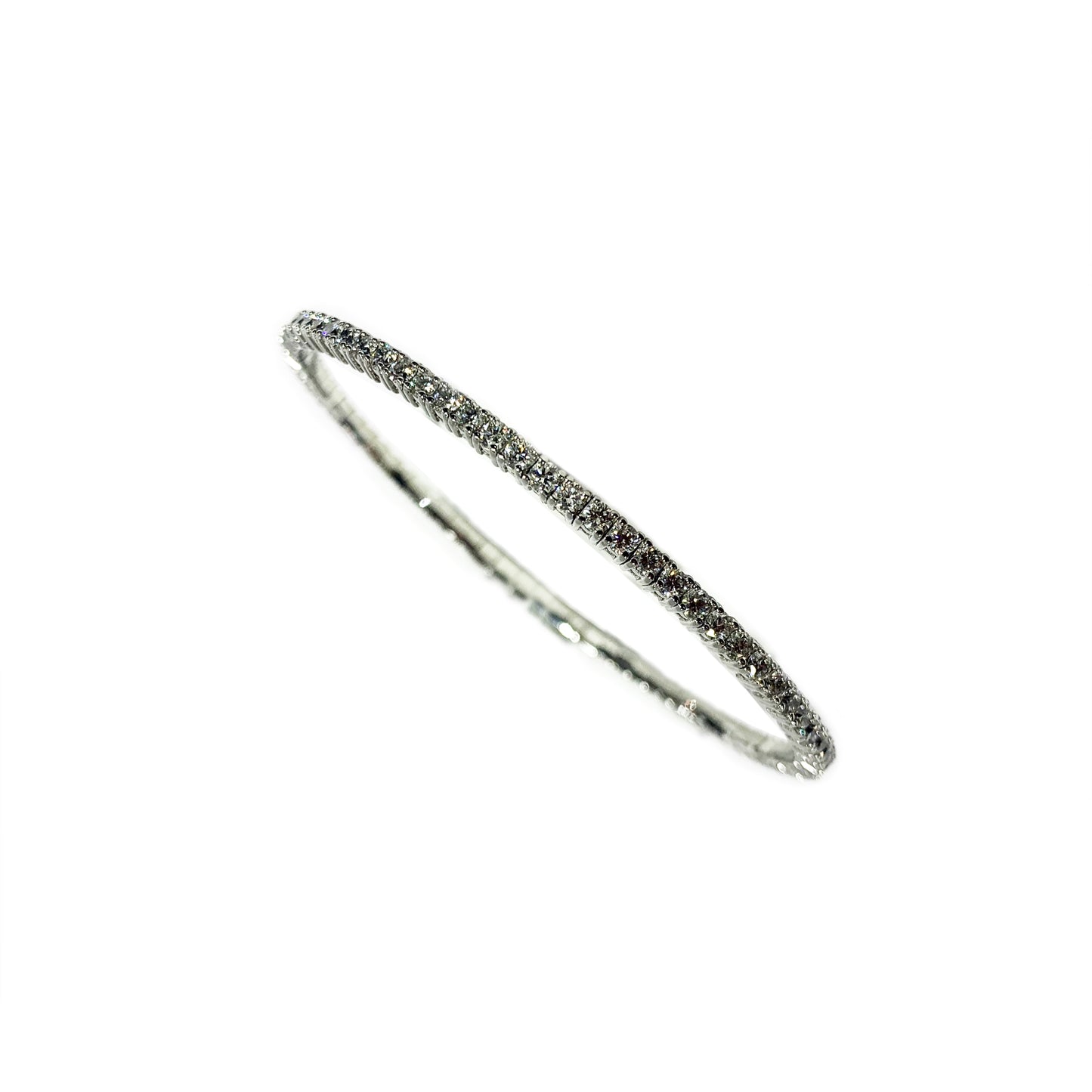 14k White Gold White Diamond Bangle (LAB)