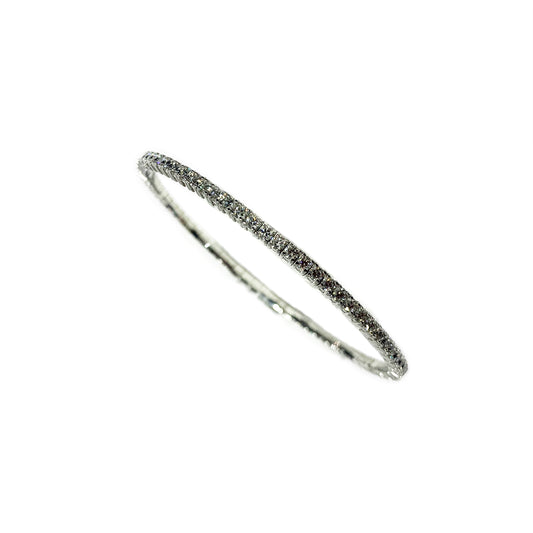 14k White Gold White Diamond Bangle (LAB)