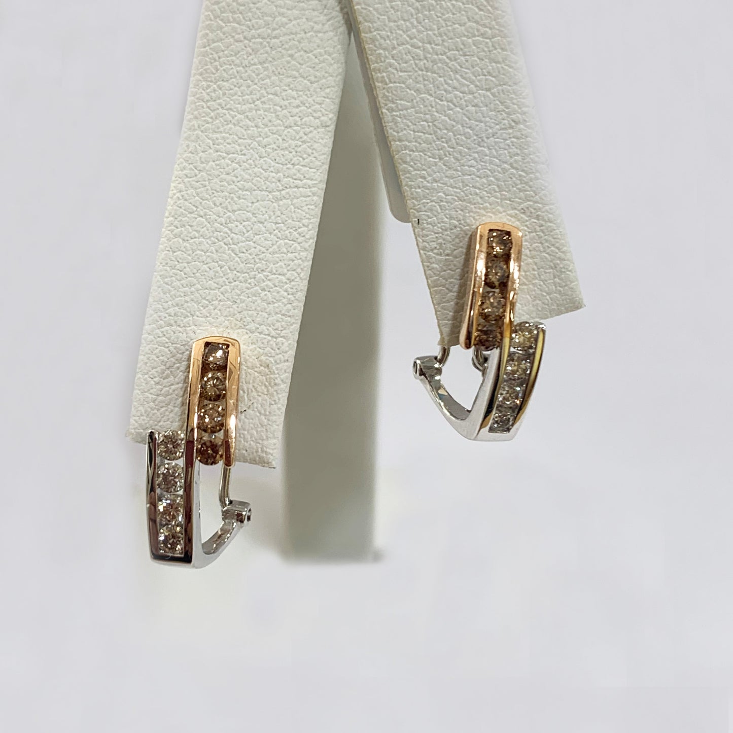 14k Rose Gold Brown Diamond Earrings