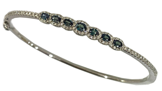 14k Yellow Gold Alexandrite Bangle