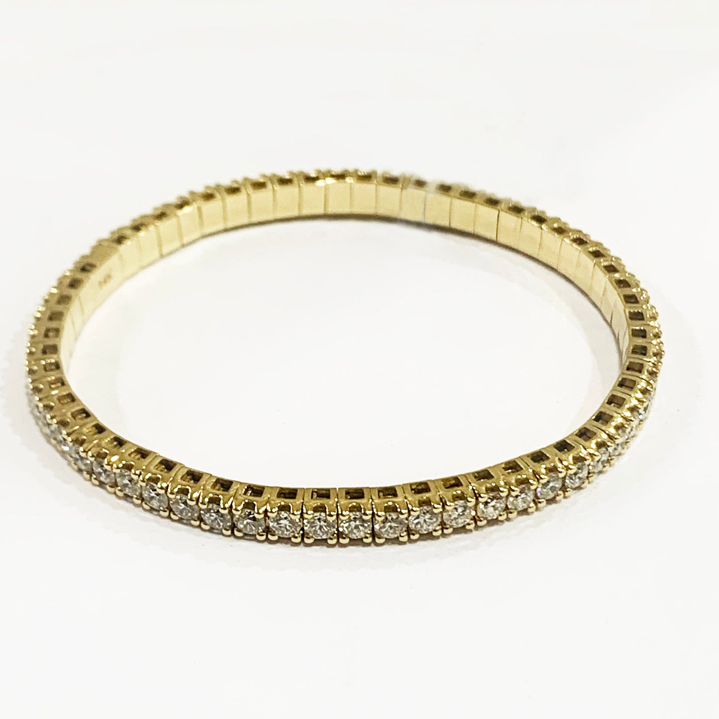 14k Yellow Gold White Diamond Flexi Bangle (LAB)