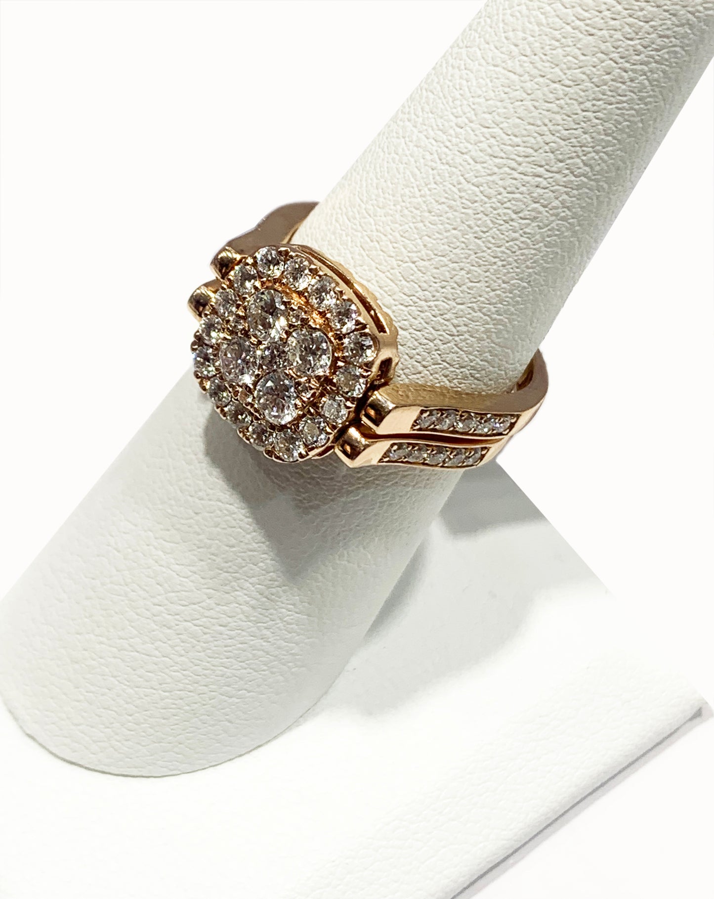 14k Rose Gold Brown & White Diamond Flip Ring ( LAB)
