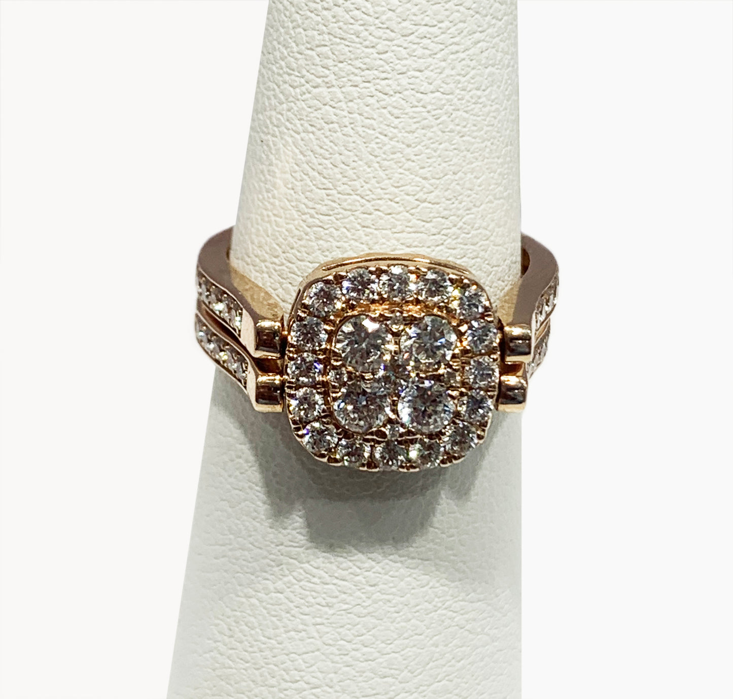 14k Rose Gold Brown & White Diamond Flip Ring ( LAB)