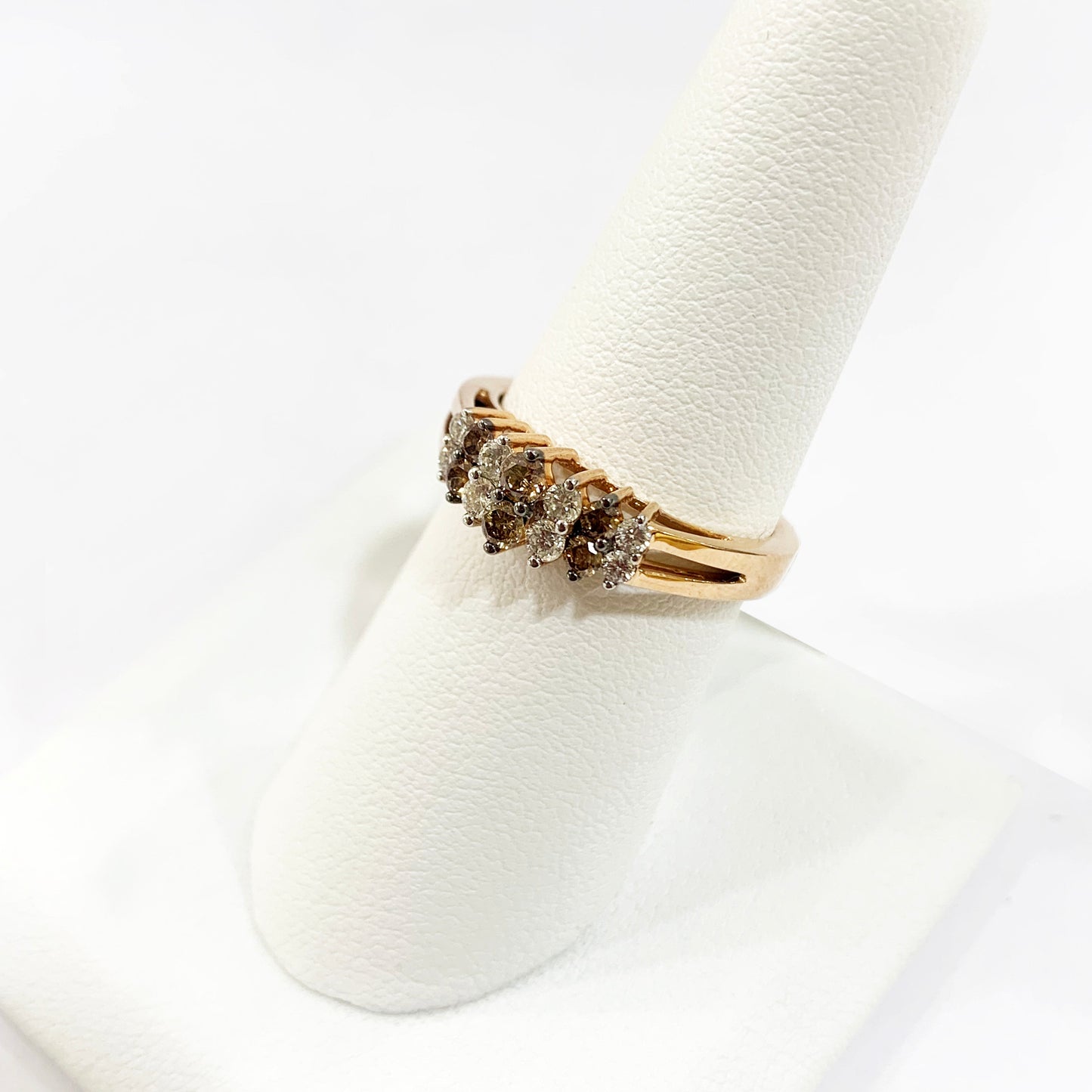 14k Rose Gold Brown Diamond Ring