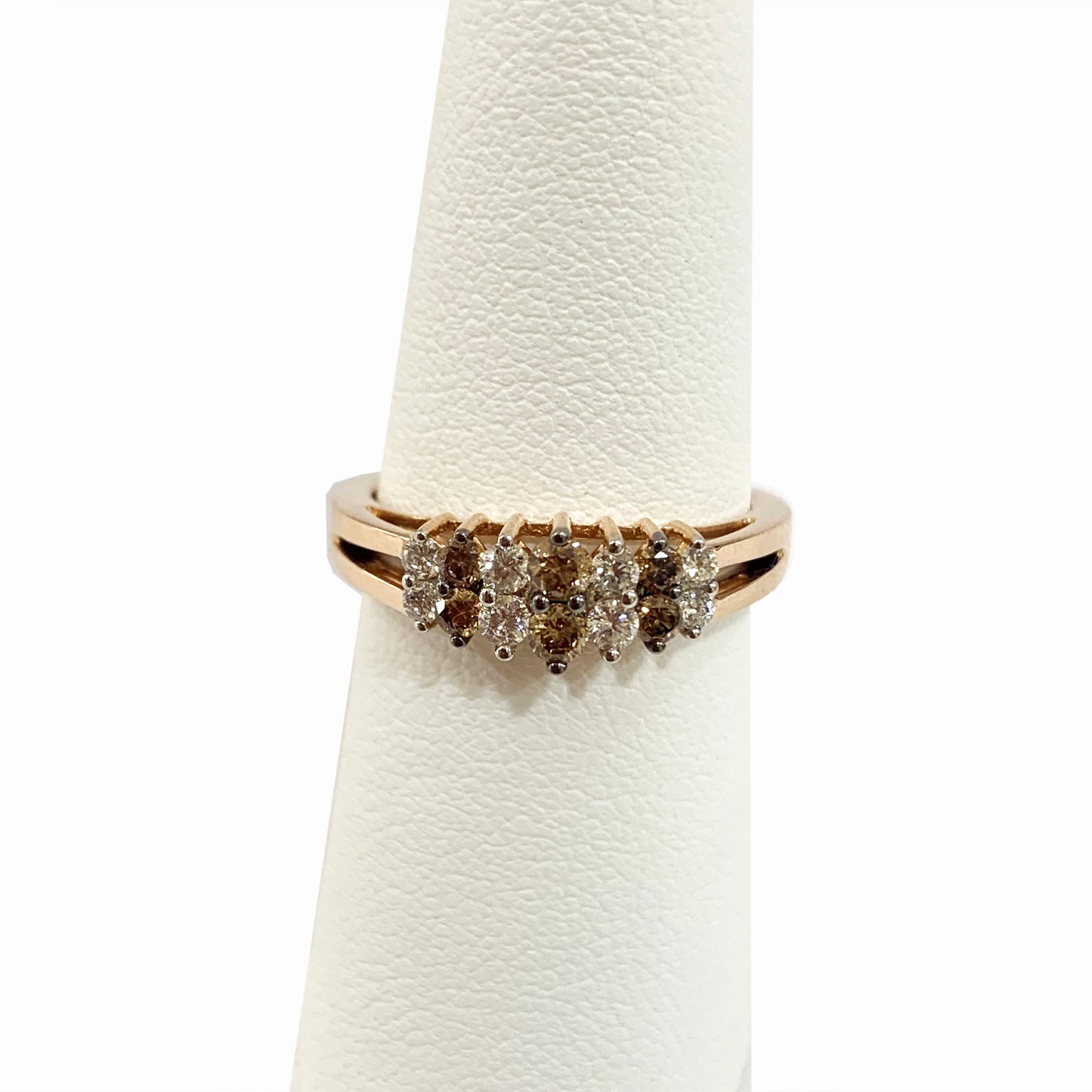 14k Rose Gold Brown Diamond Ring