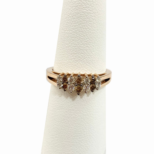 14k Rose Gold Brown Diamond Ring