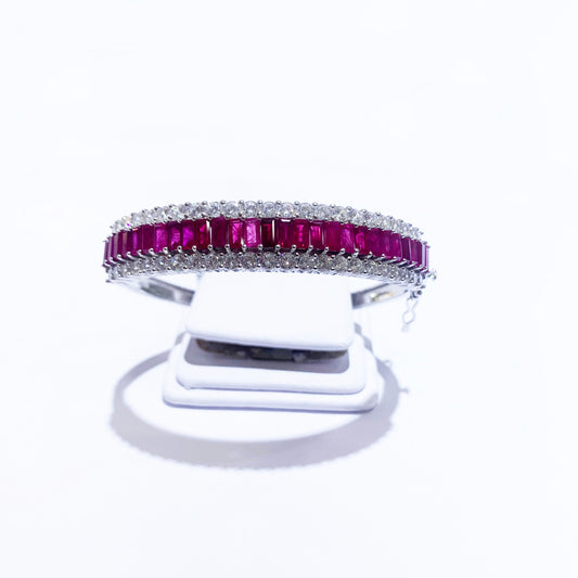 Sterling Silver Ruby Bangle