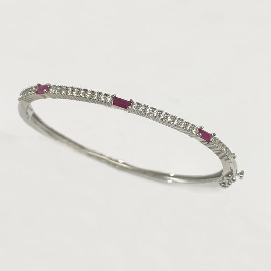 Sterling Silver Ruby Bangle