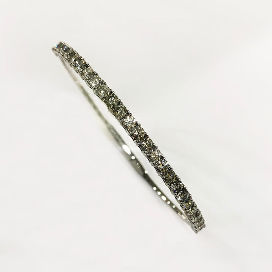 14k White Gold Diamond Flex Bangle