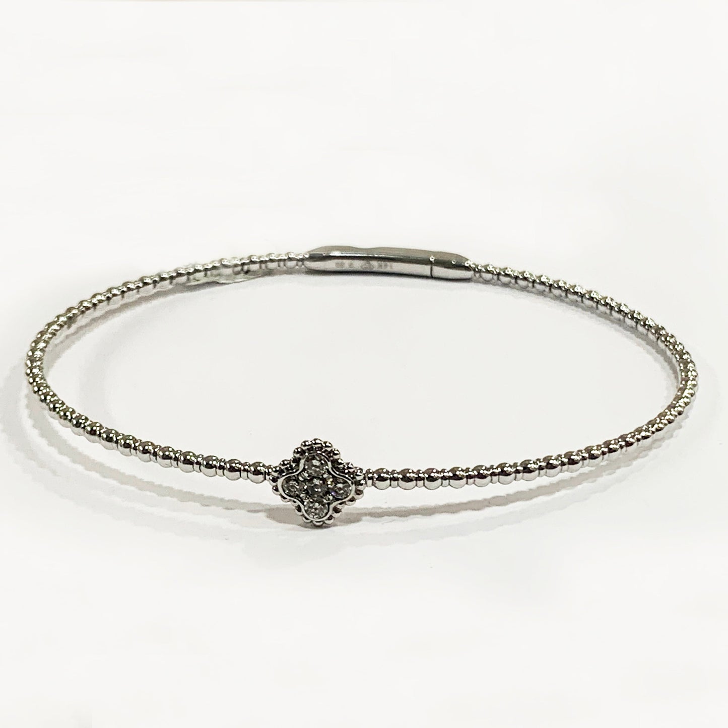 14k White Gold Diamond Flex Bangle