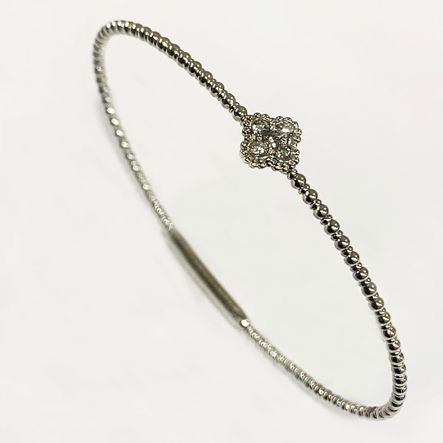 14k White Gold Diamond Flex Bangle