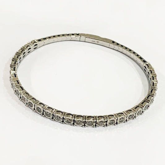 14k White Gold Diamond Flex Bangle