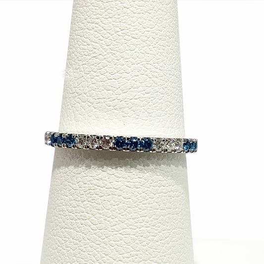 14k White Gold Blue Diamond Ring (LAB)