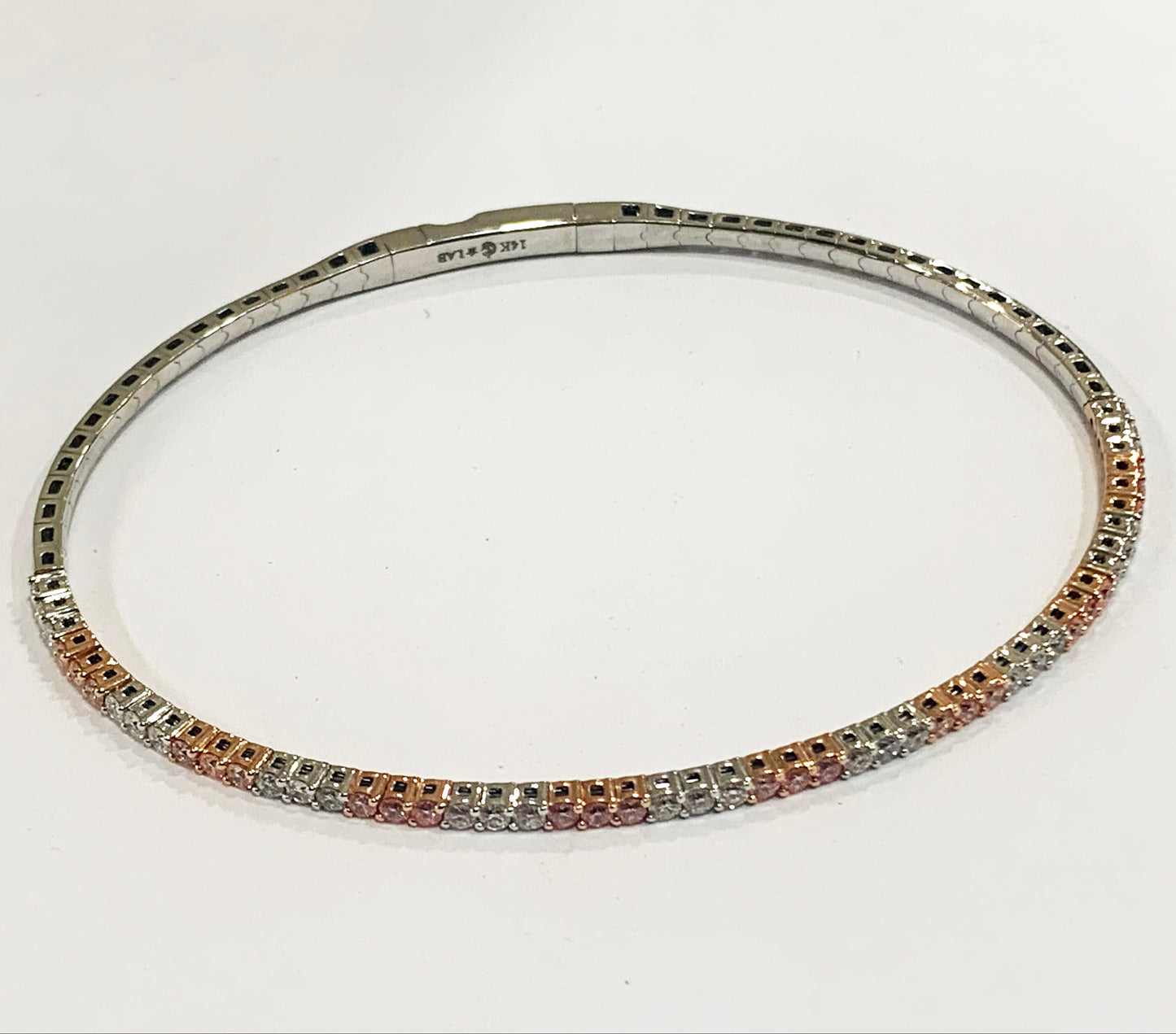 14k Rose Gold Brown Diamond Bangle - 42