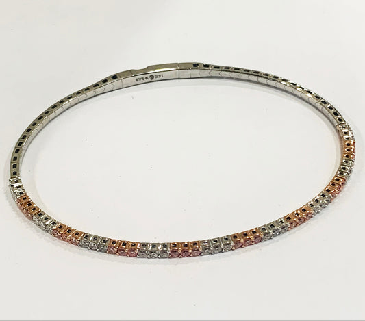 14k Rose Gold Brown Diamond Bangle - 42