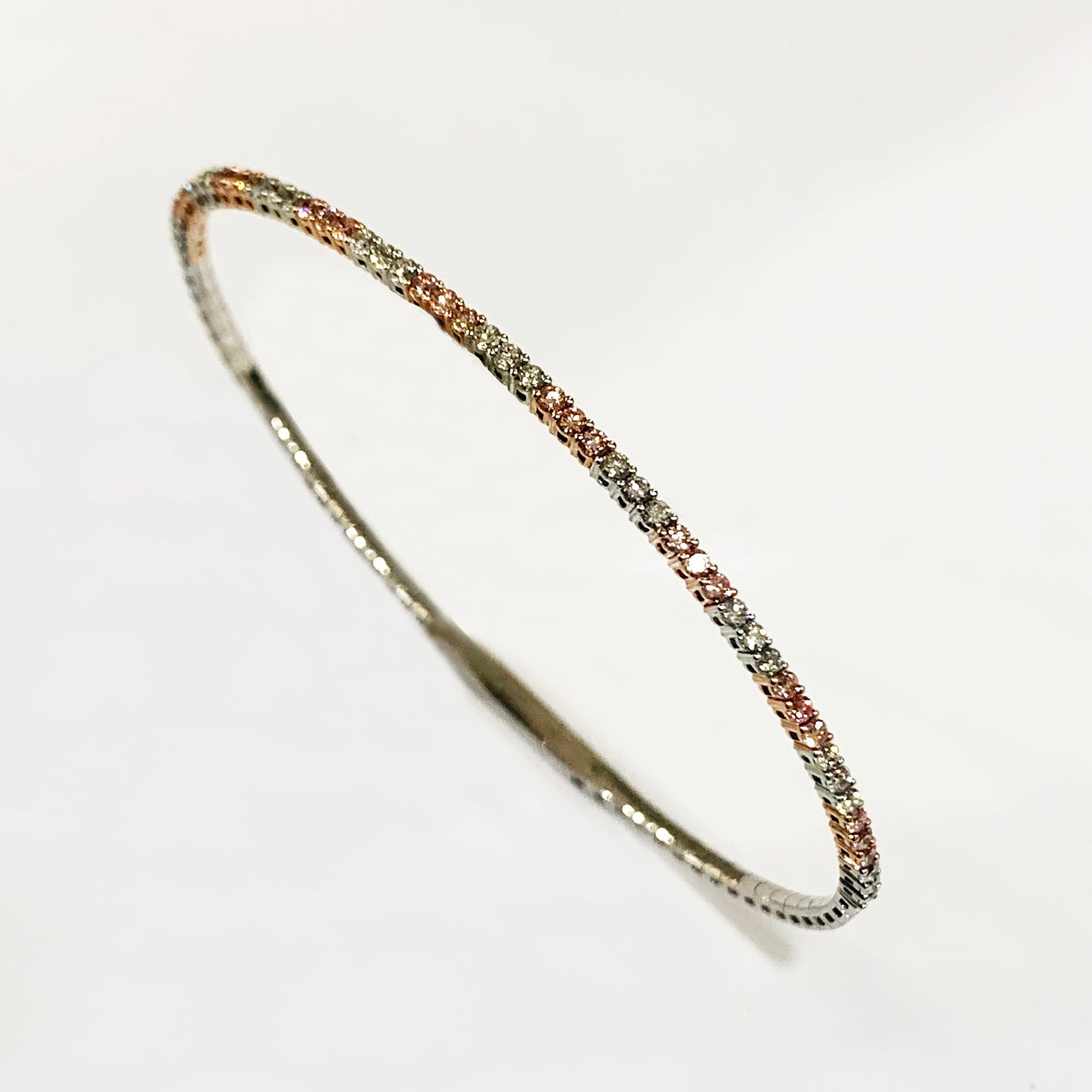 14k Rose Gold Brown Diamond Bangle - 42