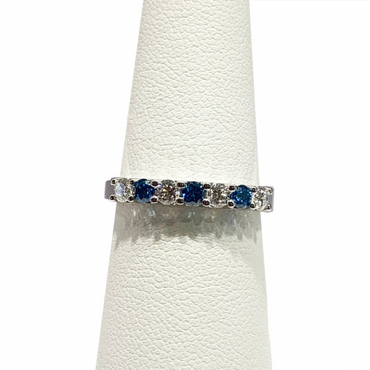 14k White Gold Blue Diamond Ring (LAB)