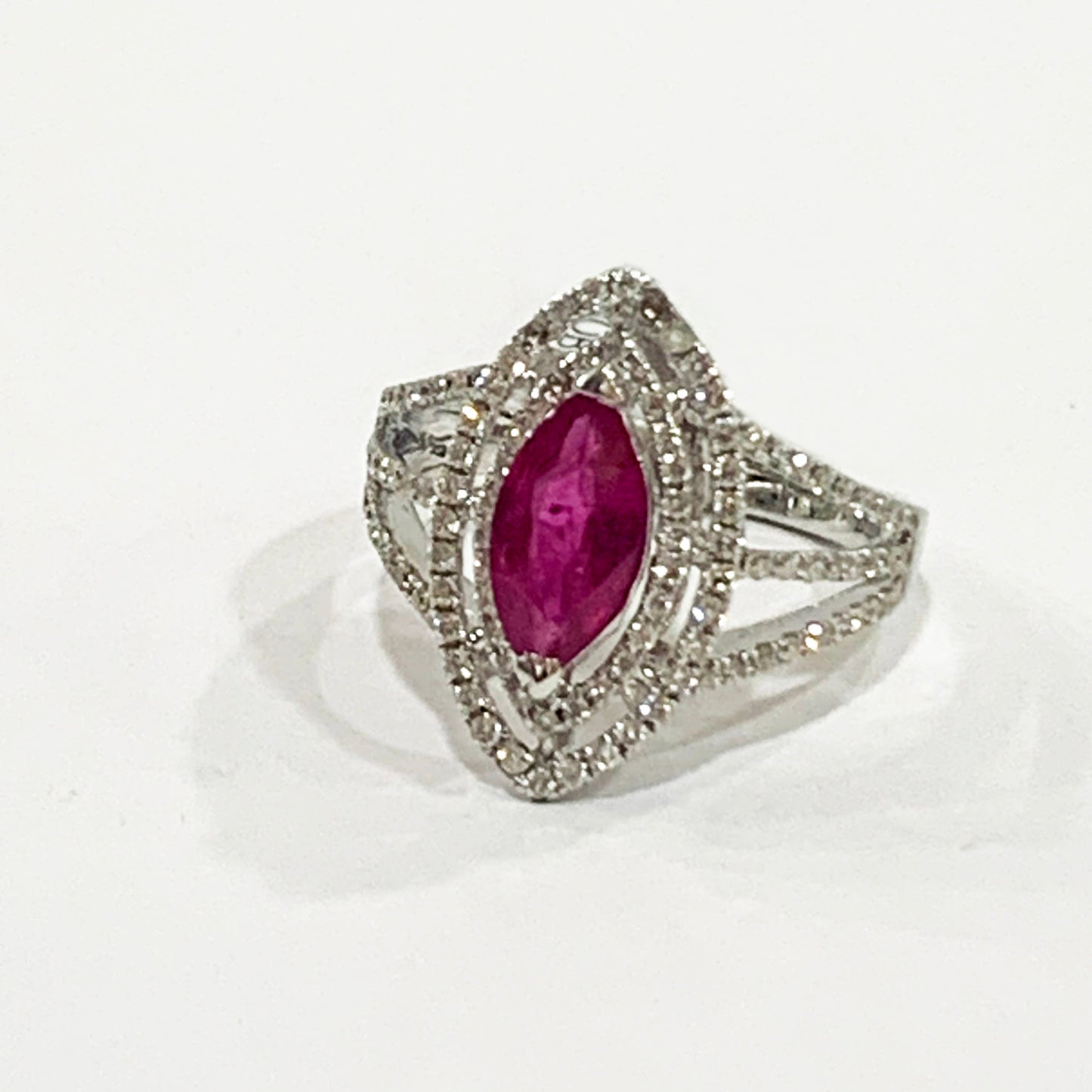 14k Gold Ruby Diamond Ring