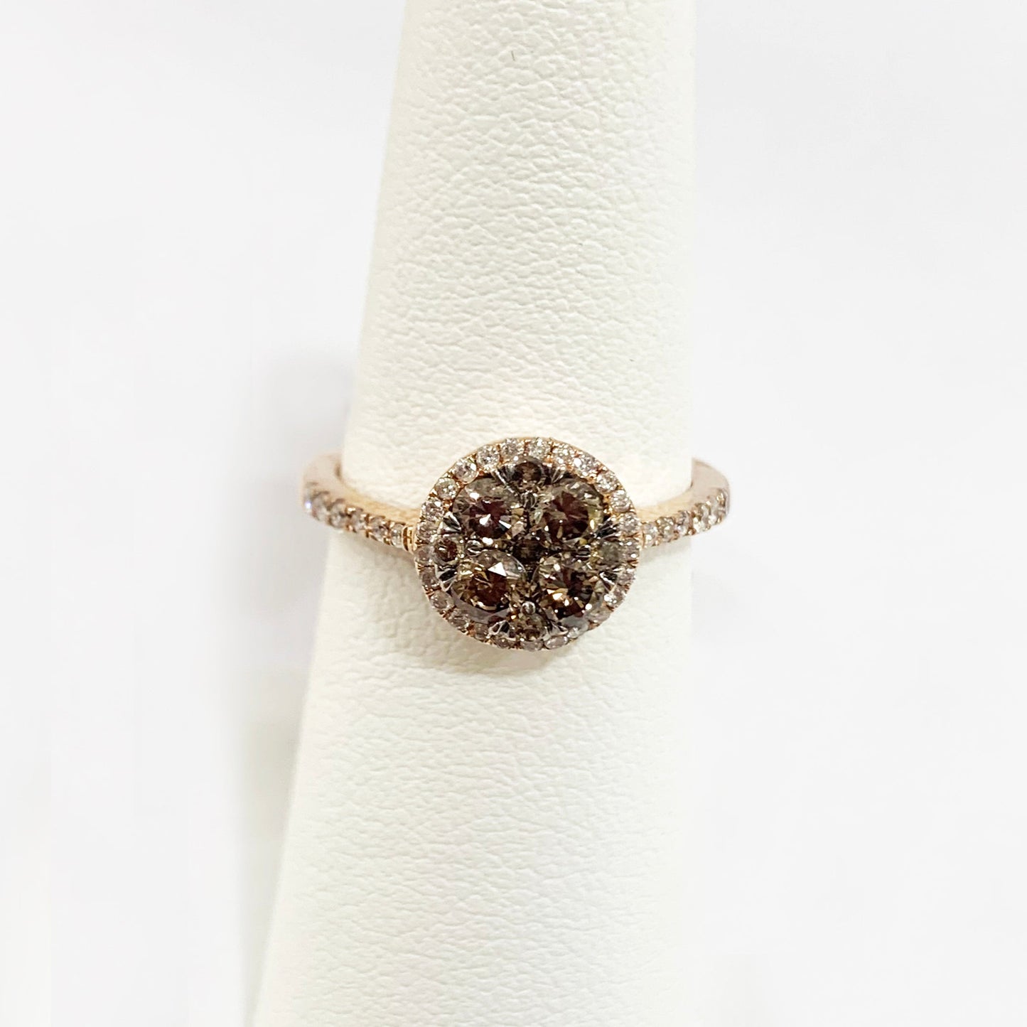14k Rose Gold Brown Diamond Ring