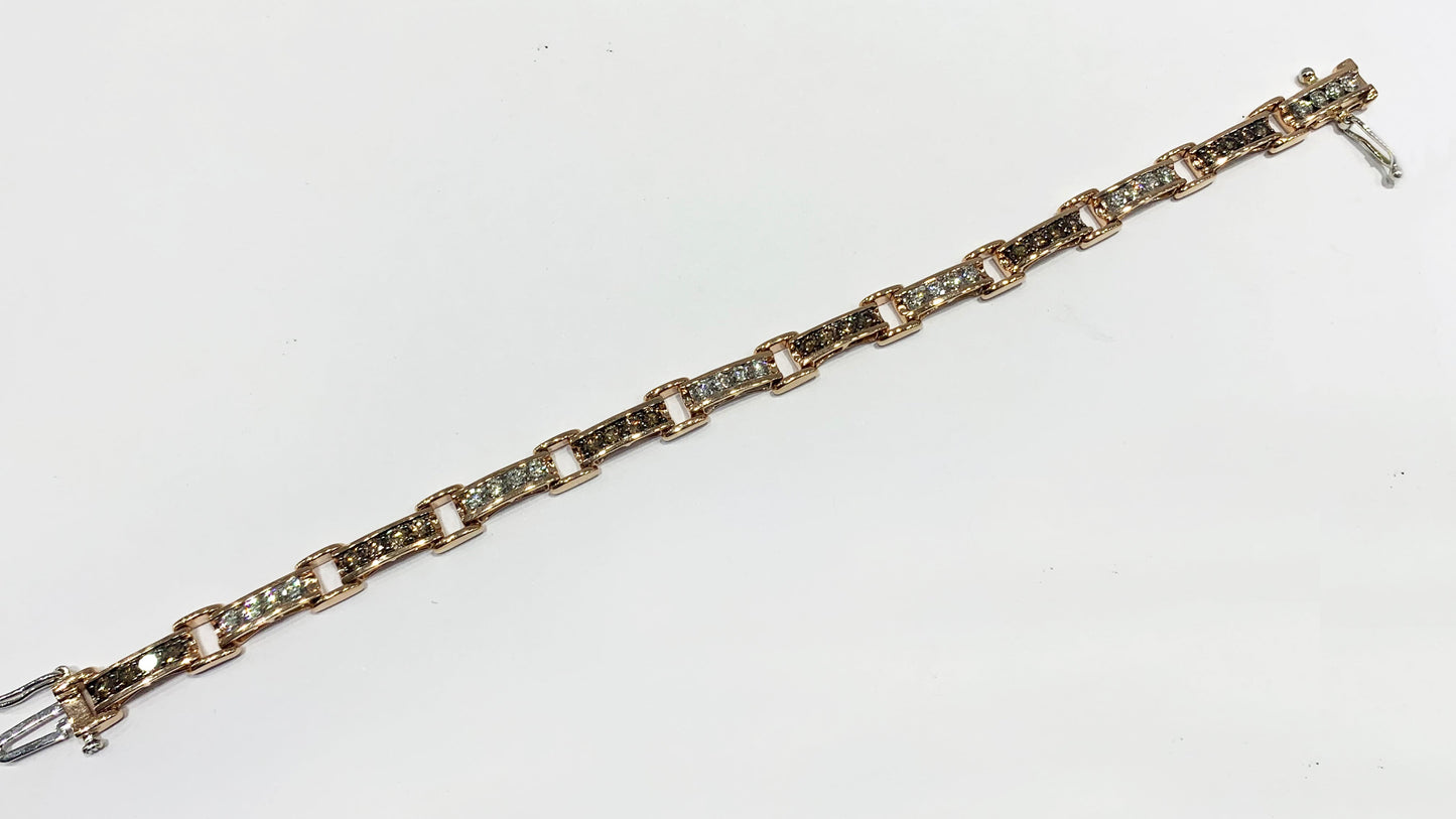 14k Rose Gold Chocolate Diamond Bracelet