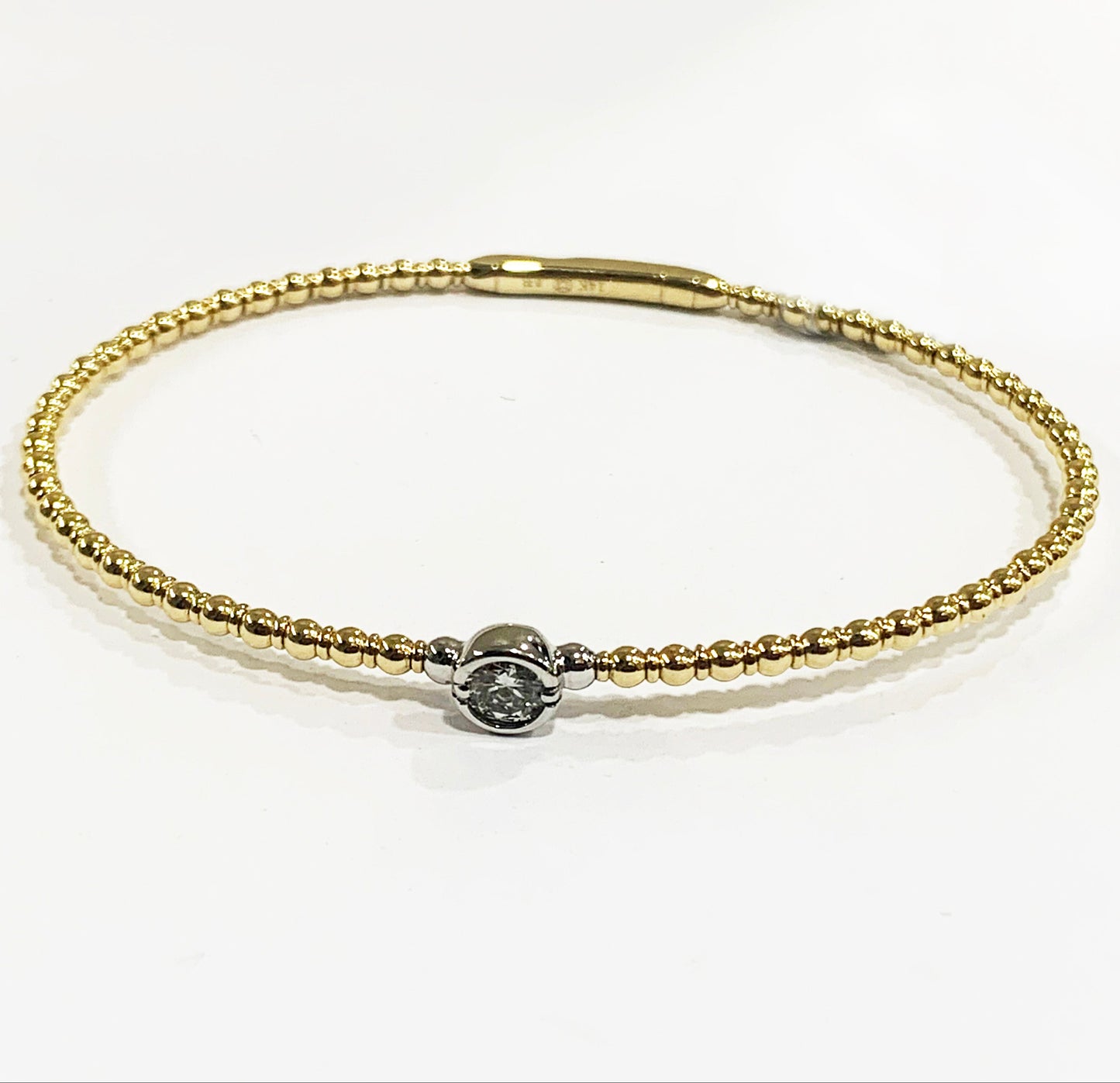14k Yellow Gold Diamond Flex Bangle