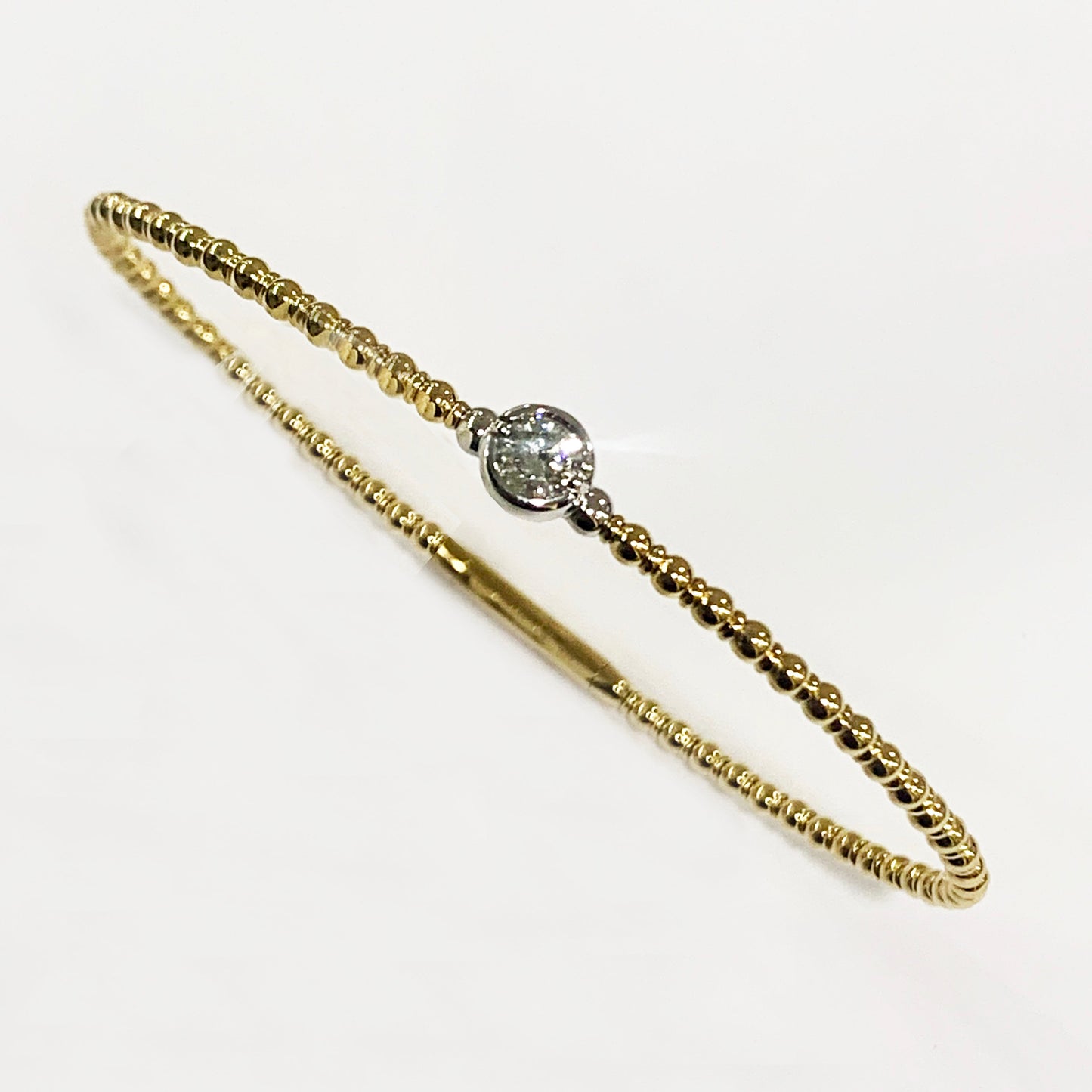 14k Yellow Gold Diamond Flex Bangle