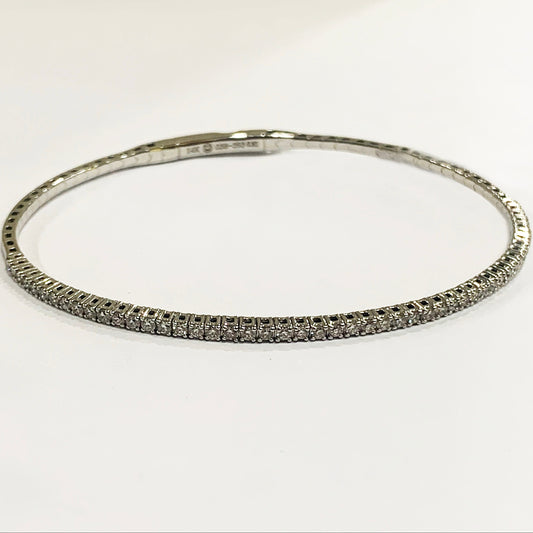 14k White Gold Diamond Flex Bangle