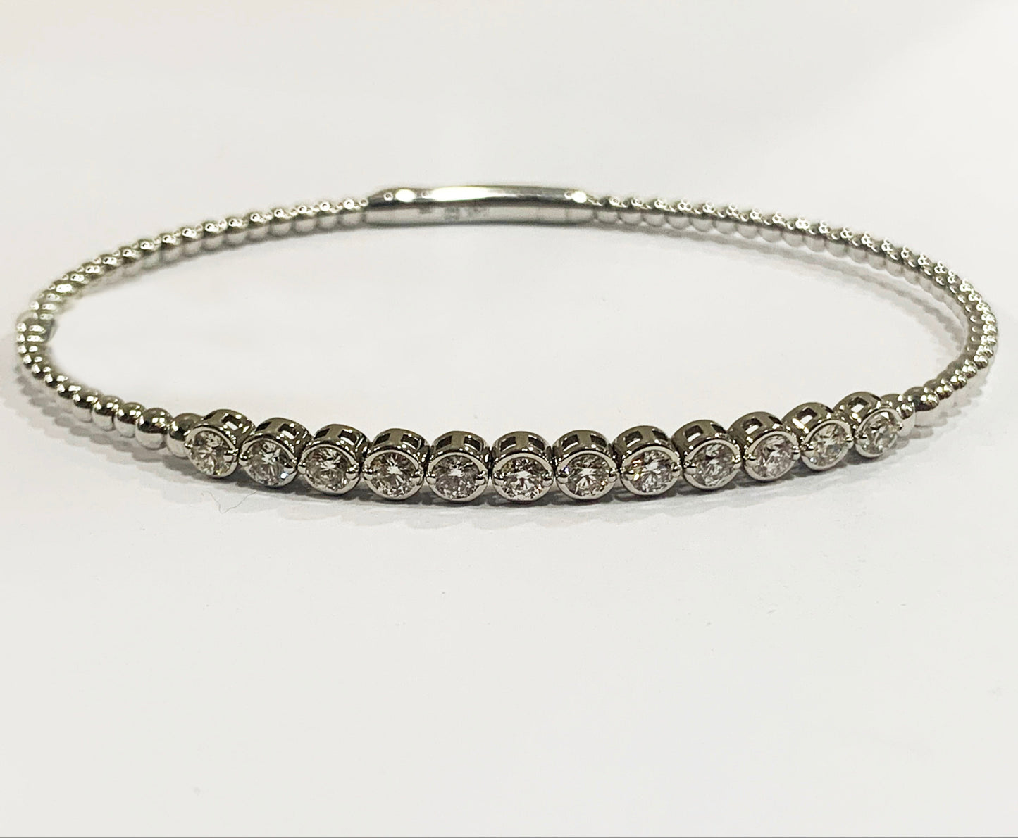 14k White Gold Diamond Flex Bangle