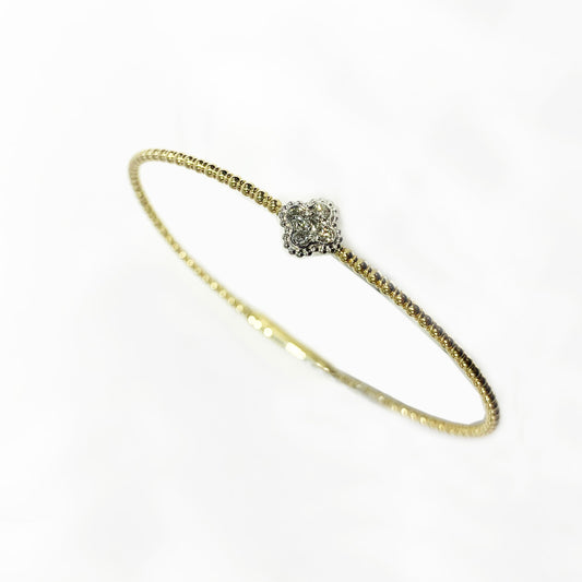 14k Yellow Gold Diamond Flex Bangle