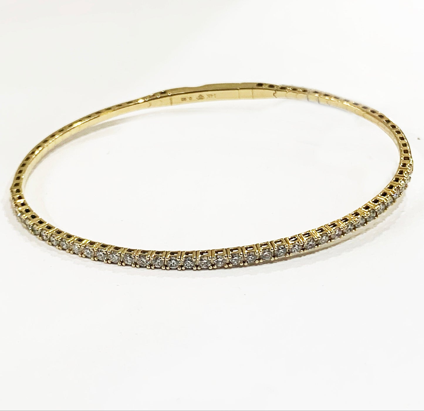 14k Yellow Gold Diamond Flex Bangle