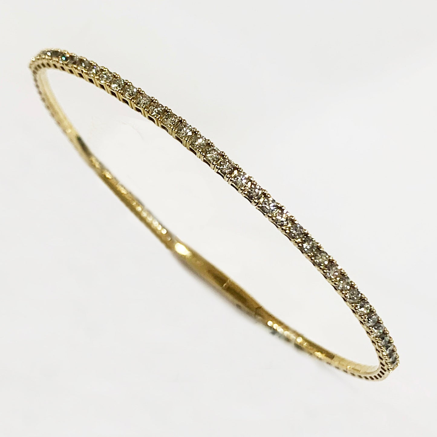 14k Yellow Gold Diamond Flex Bangle