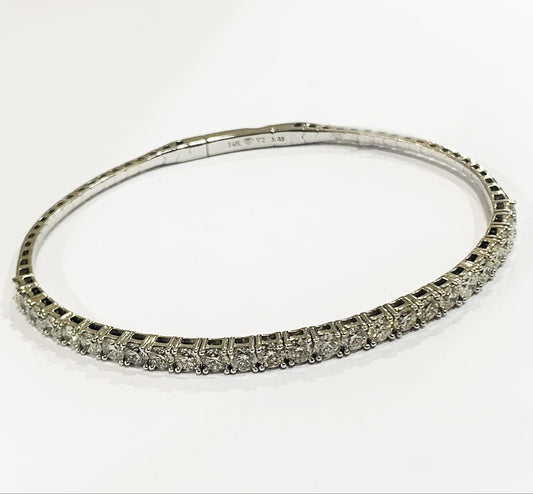14k White Gold Diamond Flex Bangle