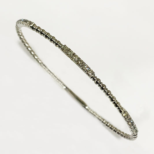 14k White Gold Diamond Flex Bangle