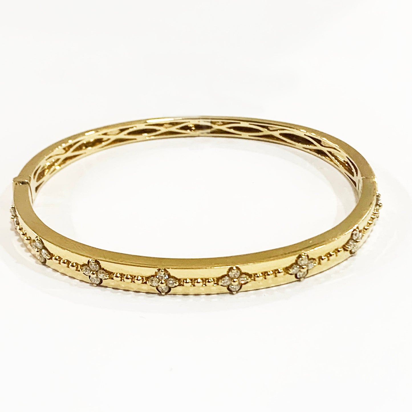 14k Yellow Gold Diamond Bangle