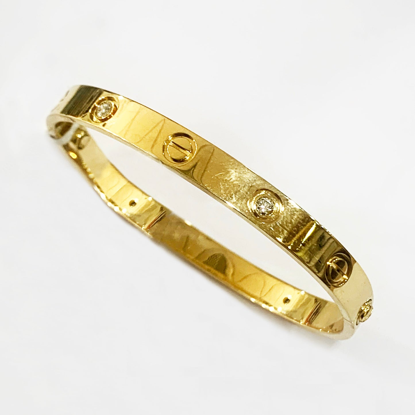 18k Yellow Gold Diamond Bangle