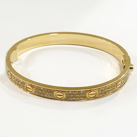 18k Yellow Gold Diamond Bangle