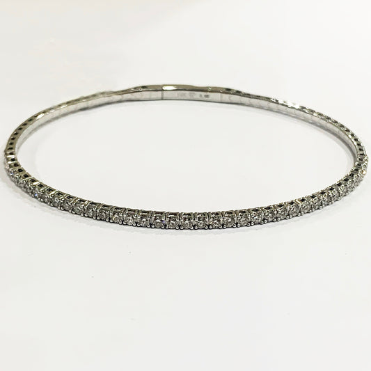 14k White Gold Diamond Flex Bangle