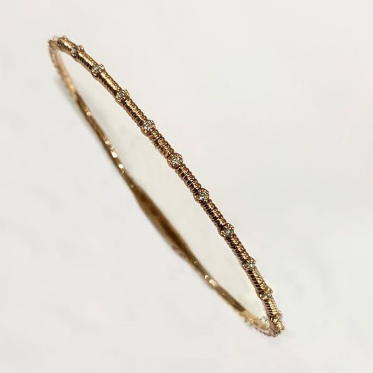 14k Rose Gold Diamond Flex Bangle