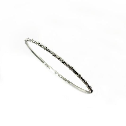 14k White Gold Diamond Flex Bangle