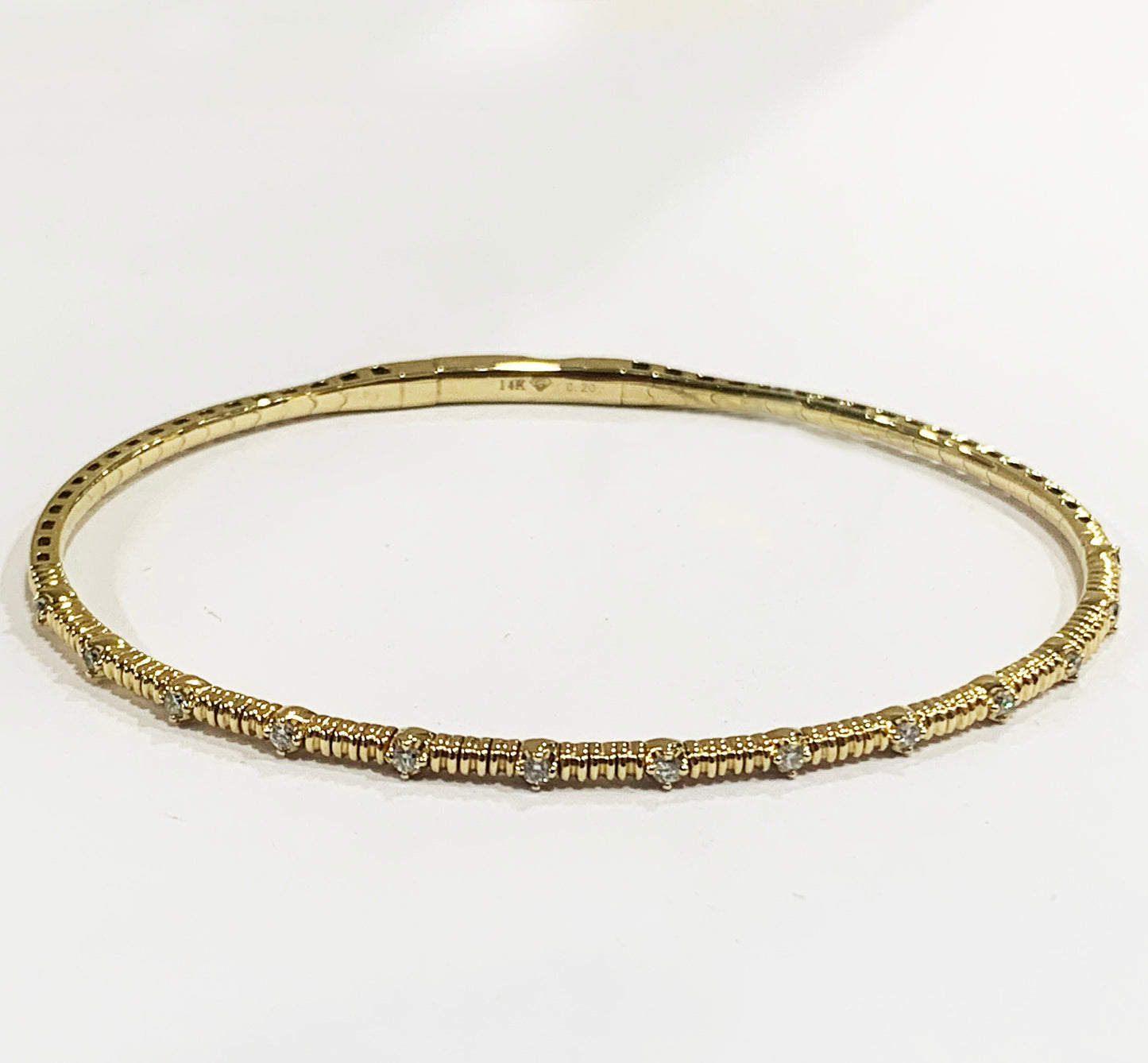14k Yellow Gold Diamond Flex Bangle