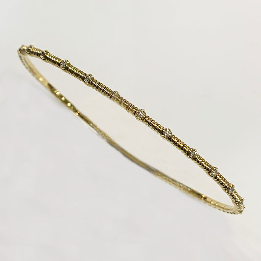 14k Yellow Gold Diamond Flex Bangle