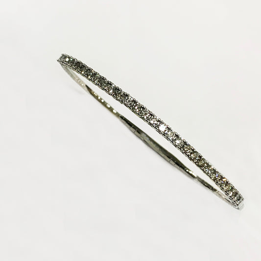 14k White Gold Diamond Flex Bangle