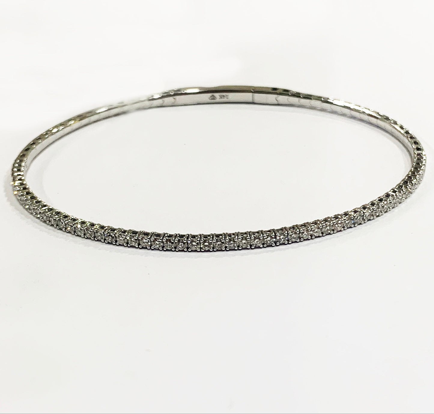 14k White Gold Diamond Flex Bangle