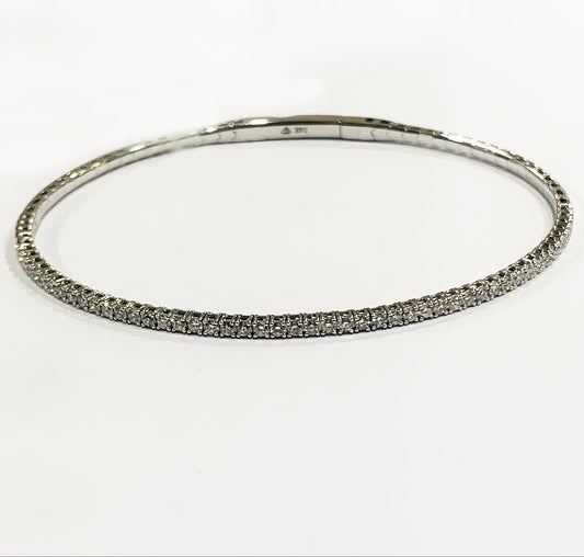 14k White Gold Diamond Flex Bangle