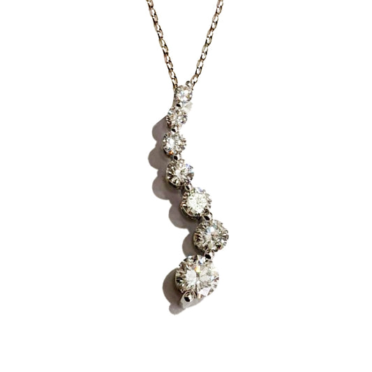 14K WHITE GOLD LAB DIAMOND PENDANT
