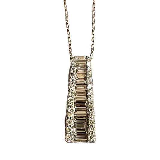 14K WHITE GOLD LAB DIAMOND PENDANT