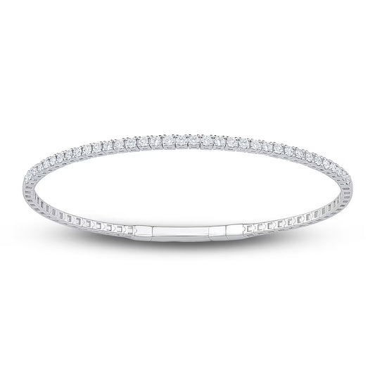 14K WHITE GOLD LAB GROWN DIAMOND BANGLE