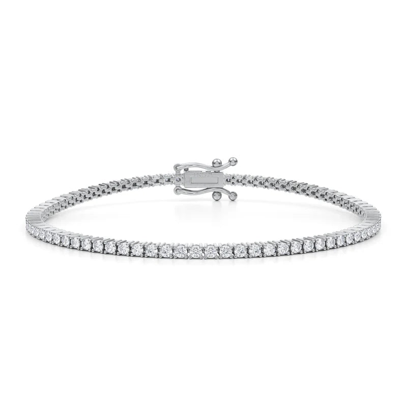 14K WHITE GOLD LAB GROWN DIAMOND  BRACELET - 2 CT